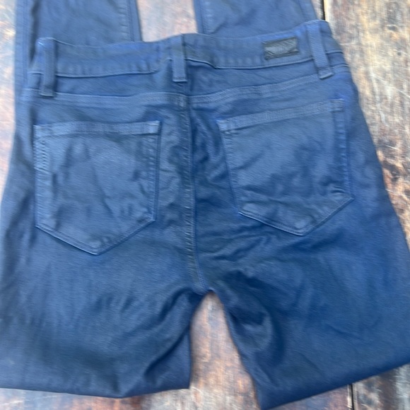 Paige Verdugo Ultra Skinny navy coated lux stretch shiny dark blue jeans sz 27 - Picture 2 of 11